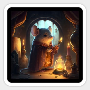 The Mischievous Spells of a Mouse Magician Sticker